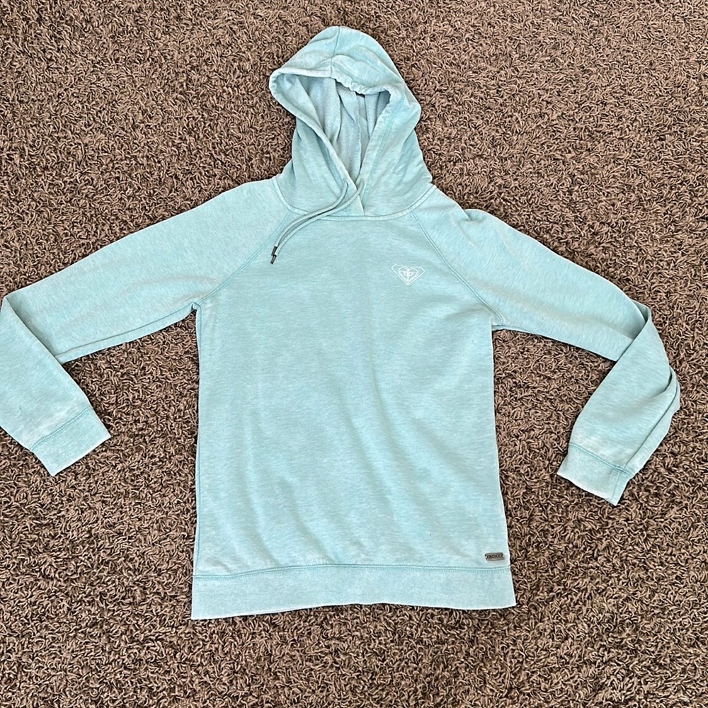 Roxy turquoise hoodie with back graphic size small